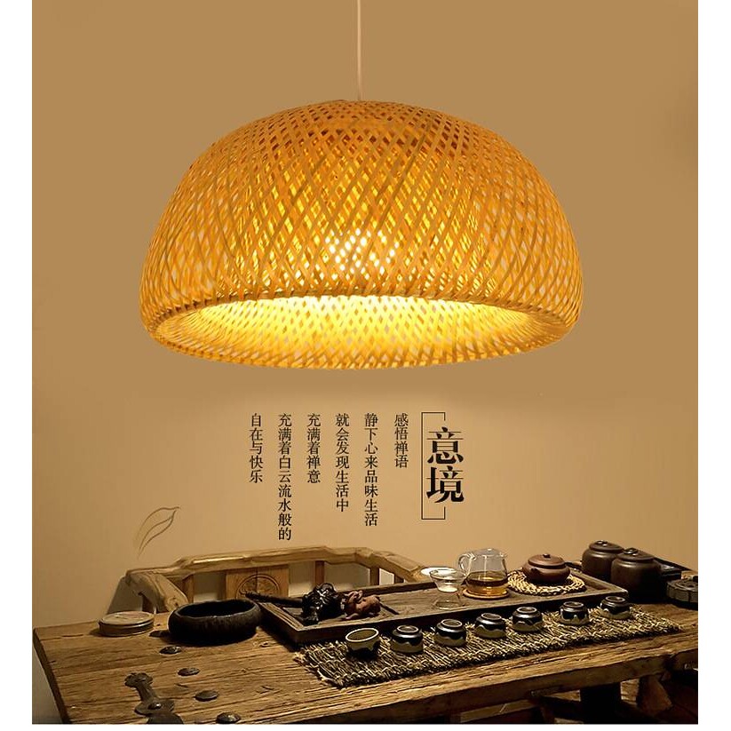中式竹编吊灯手工创意农家乐餐厅饭店客厅包厢日式灯笼茶楼竹艺灯