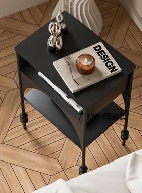 卧床头柜小型沙发TH05边几家用新款简约黑室色柜窄边复古个性置物