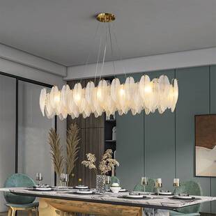 慧光之灯全铜轻奢餐厅吊灯后现代设计师吧台样板间创意灯具玻璃灯