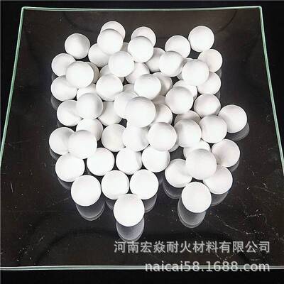 宏焱耐材厂家直供熔铝炉砖用三个火嘴蓄热箱防炸耐火刚玉蓄热球