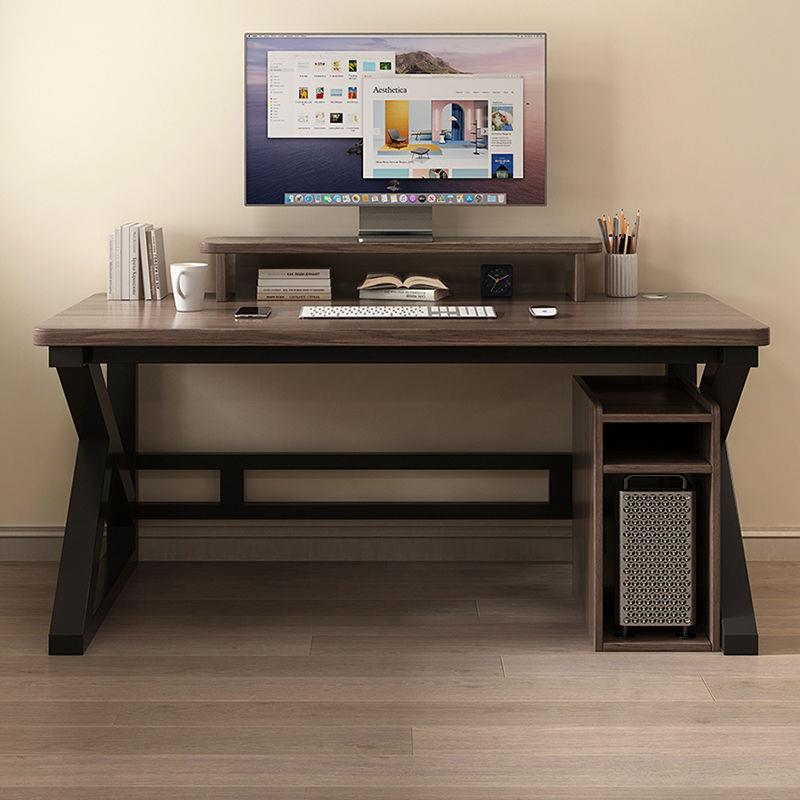 色靠墙桌实电桌台木式胡桃电子竞桌LGS卧脑室办公桌家用书桌写字