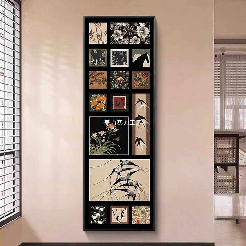 中古风装饰画挂画客厅玄关挂画感入户正对门玄关装饰画感