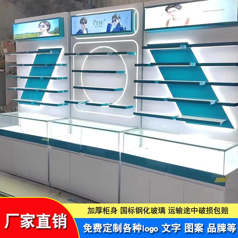 全店镜展示柜台眼可镜子店陈列实木货柜架展柜眼407厂移动