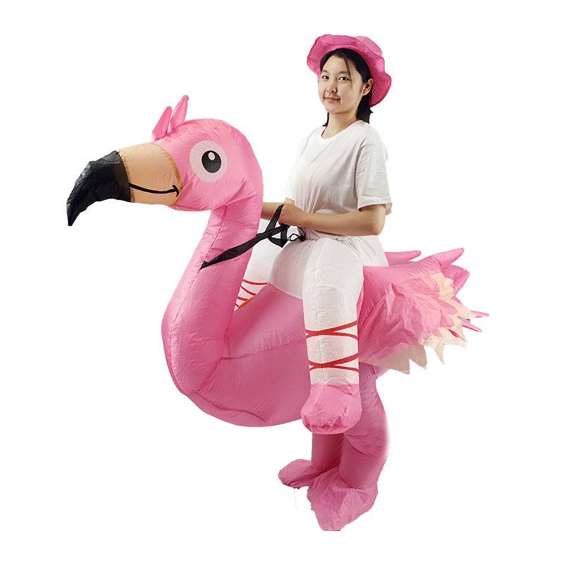 成人火烈鸟充气服万圣节派对搞怪坐骑服 跨境cosplay人偶表演服装