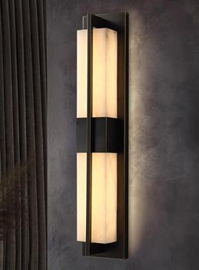 轻奢全铜云石壁灯户过外防水别庭院外大门墙壁灯接墅电款走TGU廊