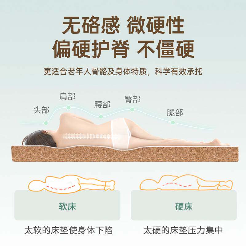 9C适合老年人的床垫纯椰棕粽榈加硬薄护腰经济型儿童卧室可折叠定