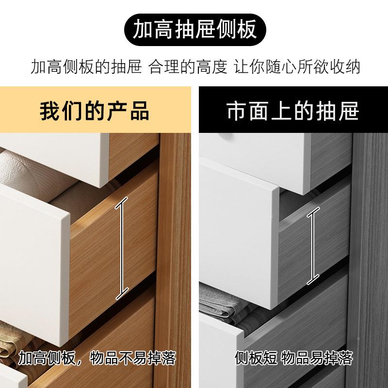 家用斗柜卧纳风室床头柜收床边储物柜简约现代抽子屉式小型GOS置