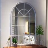 店假窗镜子WALL 欧式 铁艺弧形挂镜小户型客厅墙壁服装 MIRROR