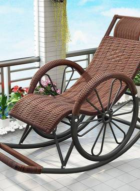 休闲摇椅户藤DIX编躺椅午睡中老年可躺摇摇躺摇椅阳台午外休懒人