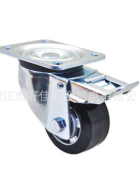 头工厂产品100X501弹00Xm5源0m好欧洲款静音铝芯黑色力橡胶双刹脚