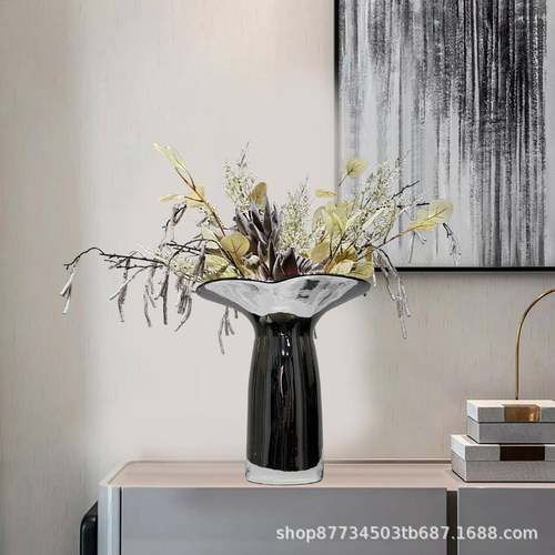 现轻代676仿真奢花艺板房间样客厅酒店餐桌装饰花售楼处茶几假花