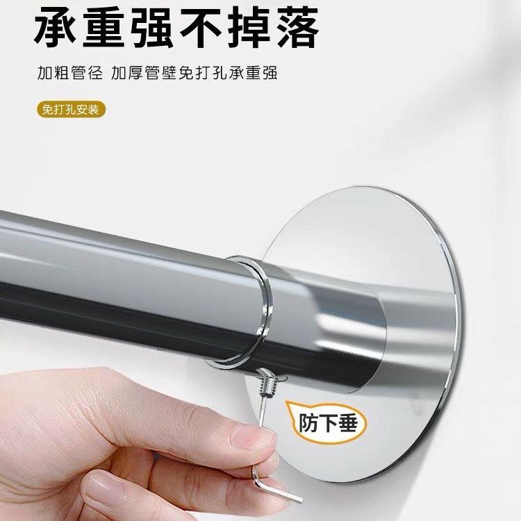 弧免打孔伸浴帘杆形LU形型弯轨浴室卫生厂家直供间防水洗澡淋浴缩