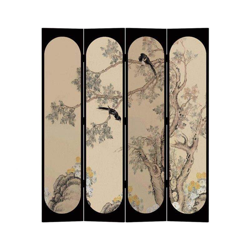 法式中国风风隔客厅茶室公HSB办室书房断新中式装饰屏遮挡可折叠