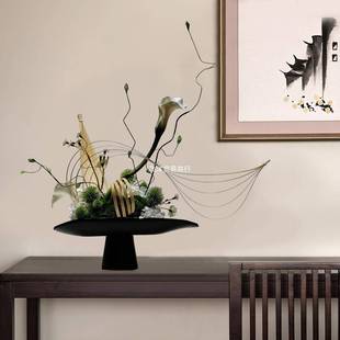 诧寂风茶室书房花餐厅样板间 L6682仿真绿植造型花软艺日式 中式