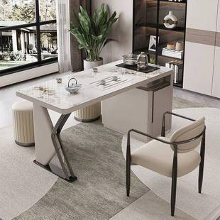 轻奢茶桌办茶公体桌CTD家台用烧水泡岩板茶一体一整套一小型阳台