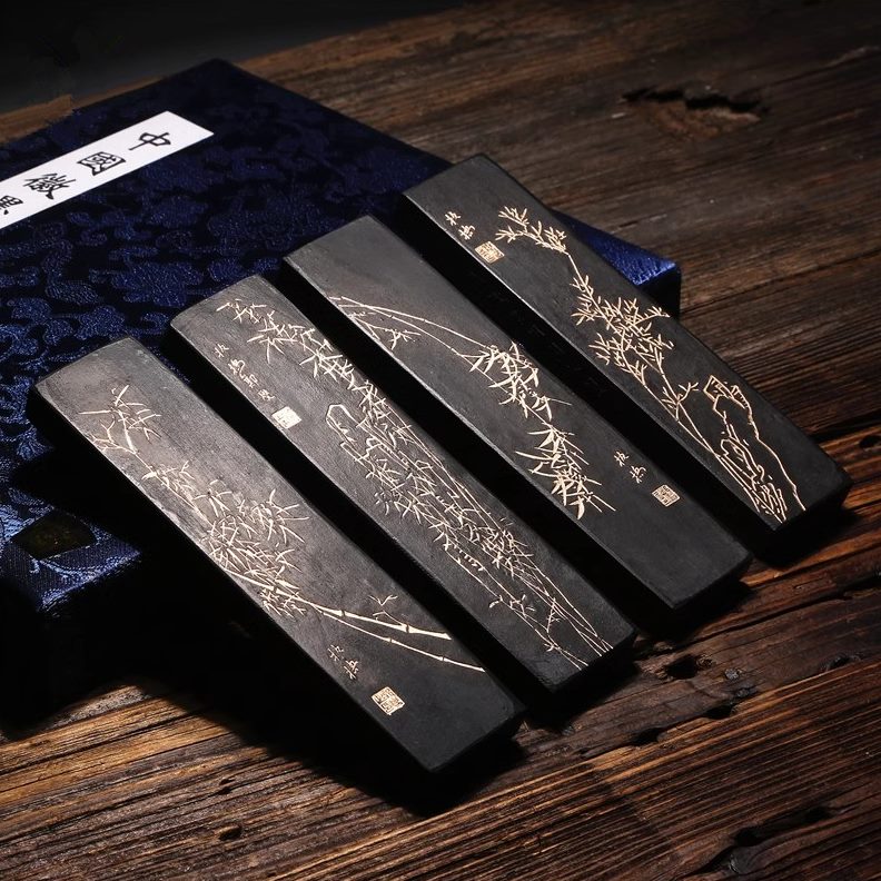 块墨条收藏书法墨 平安绘松墨正宗开文 套歙县胡烟报画送礼精品竹