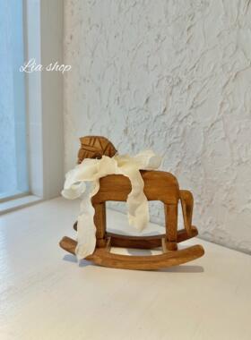 【木马逐风】摇摇木马摆件覆古木制桌面装饰店铺玄关客厅家居好物