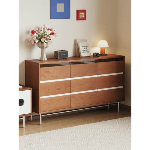 中古风实木九斗柜客厅靠墙五斗柜卧室床头六斗柜储物收纳抽屉柜子