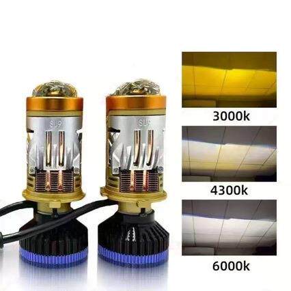 SU9三变色透镜H三色L光汽车ED大4灯灯泡su8智T8H4能变光电机透镜