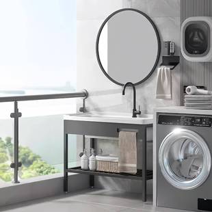 免打孔支795架搓盆陶瓷洗衣盆带衣板一体加深洗衣阳台洗落池地式