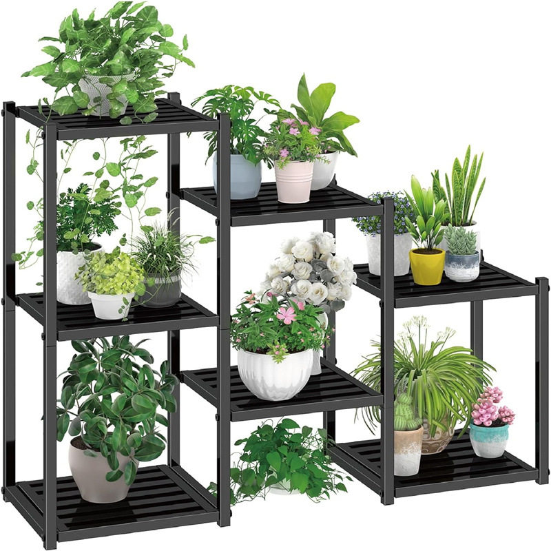 花架子客厅铁艺阳台阶梯式花架多肉绿萝花盆架室内多层落地置物架