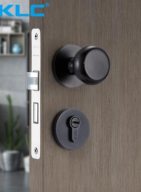 静音门D801B512锁锁室内卧执室黑色美式房门实木球形圆门形手分体