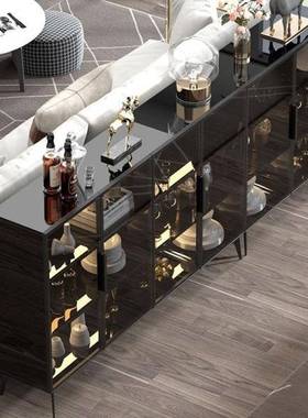 轻奢能餐边柜一体靠墙岩板酒柜现简代约厨房HCW茶柜客水厅收纳多