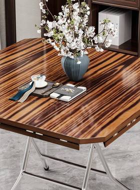 折餐桌F97HT8MH子家用叠小户型农村10人吃饭圆桌靠边站方桌桌商用