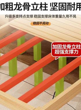 榻榻YXL实木床现架代简米约1.8床大双人床1.5米床出租房1.2米单人