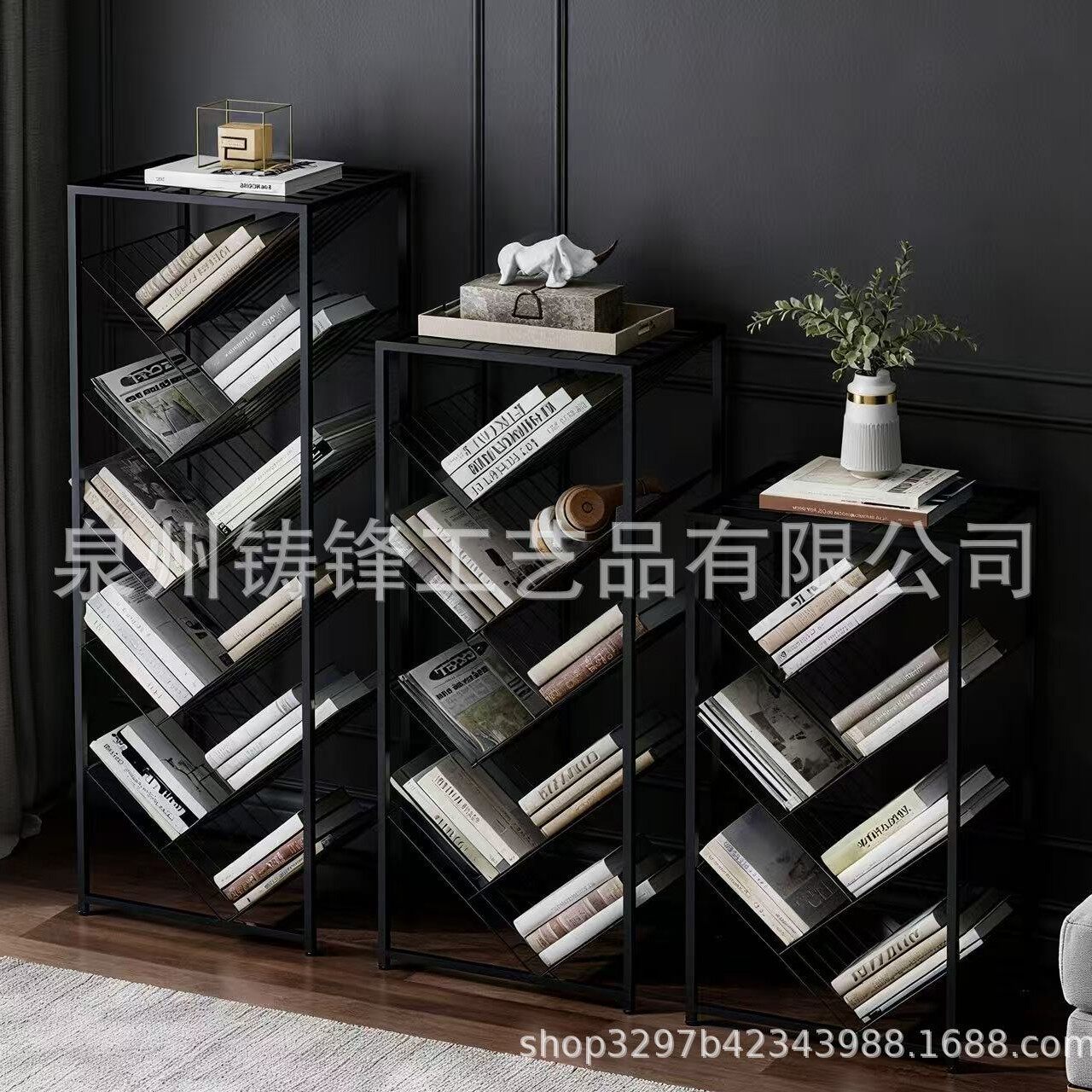简约铁艺树形落地书架轻奢多层收纳置物架学生创意个性简易书柜子