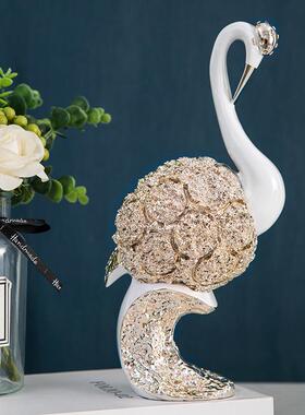 意仙鹤摆件一现代简约创风厅电视柜摆件架摆设书房ST086卧室装对