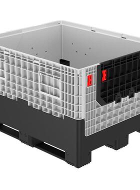 塑ZGB料卡板箱可折加厚装周转箱大型叠工业物流集箱盖水果托盘带