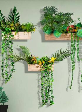 x花t绿植壁挂立系体植物墙面装y饰假客厅餐厅店F765TJS9铺森墙壁
