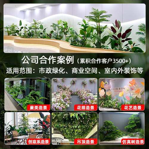 仿真绿植观DJ018607景盆栽景假树室内梯下角造落装饰橱窗玄关植物