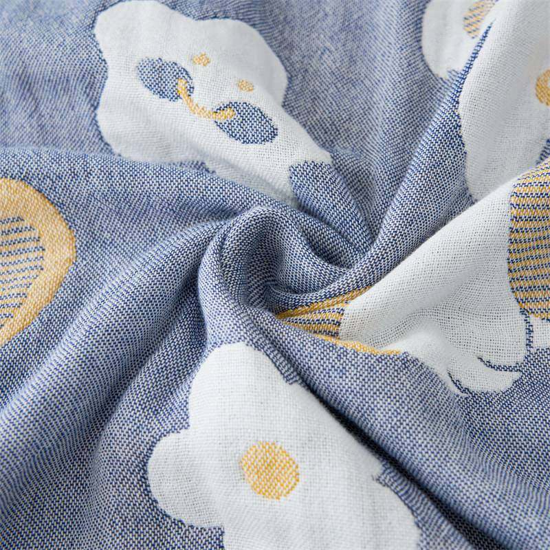 六层水洗色织纱布毯 毛巾被子盖毯纯棉棉纱盖被儿童床单成人毯子