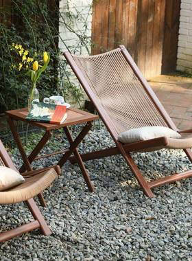 椅外露天YTA5ppZ4叠庭院家用休闲藤编椅子阳台茶桌椅三躺户件套民