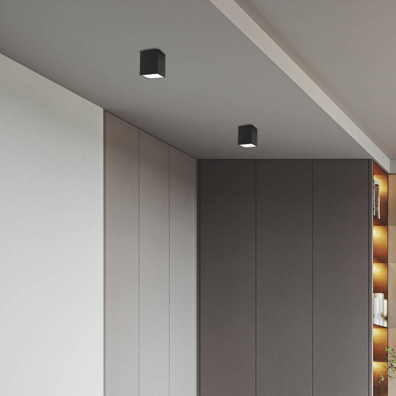 9Uled明装筒灯方形免开孔商用办公室吸顶式防眩筒灯家用玄关盒子