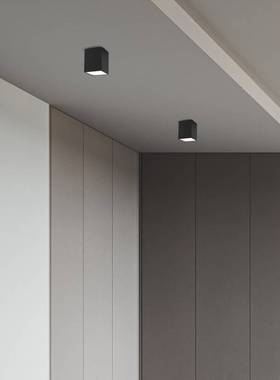 9Uled明装筒灯方形免开孔商用办公室吸顶式防眩筒灯家用玄关盒子