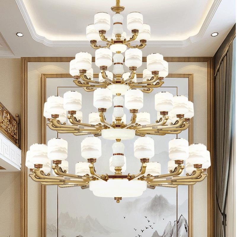 新中式大灯复中831式楼客厅餐厅别墅吊自建房空楼梯家灯用具工厂