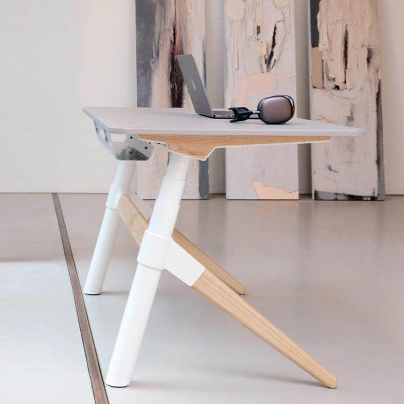 电节动升降桌脑桌办公腿写字工作999台三腿圆管斜防滑电脚垫支撑