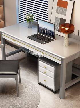 桌实木书桌轻奢家用简约电脑桌新式书房写字台学生学桌YSV办中习