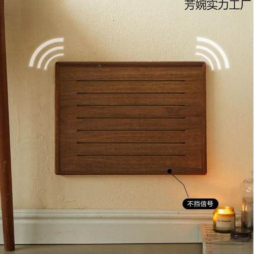 挡电芳婉实力表箱装饰胡桃木网遮弱电板箱盖多媒体挂画实木电画闸