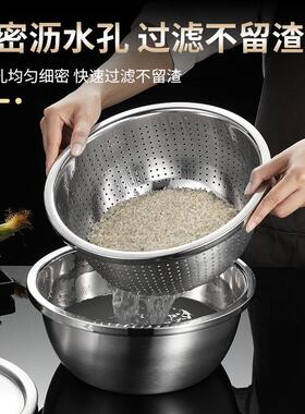 04盆沥刨丝盆套洗水篮厨刨房丝器菜洗米筛沥水漏盆刨直丝盘三件套