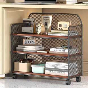办公桌桌下置物架可动文件收纳架多功能桌下书柜卧室带轮小推车