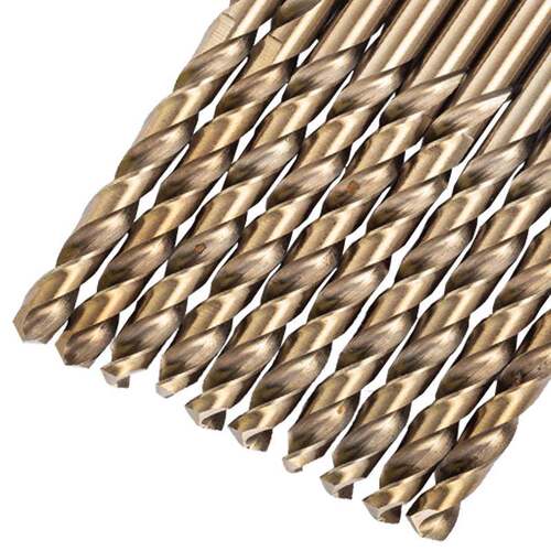 5245麻花钻直0柄36436组套钻配件含钴M15高速钢5支电装10.5mm