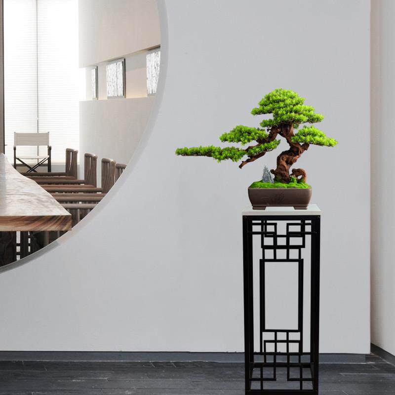 松仿真迎客摆件落地盆酒栽植物客厅A004玄关店餐厅房间办室家公具