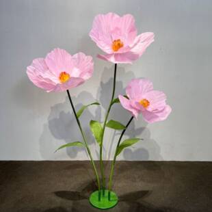 大号假花虞美人婚礼装饰花婚庆活动场景布置纸花橱窗展示仿真花