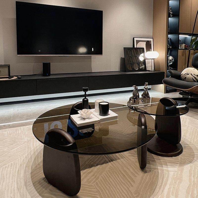 圆形玻轻璃茶几客厅家用茶几约边几SA-00160玻现代简网红奢璃茶几边几组合,影音电器,DIY配件,淘宝优惠券,粉丝福利购,淘宝优惠卷