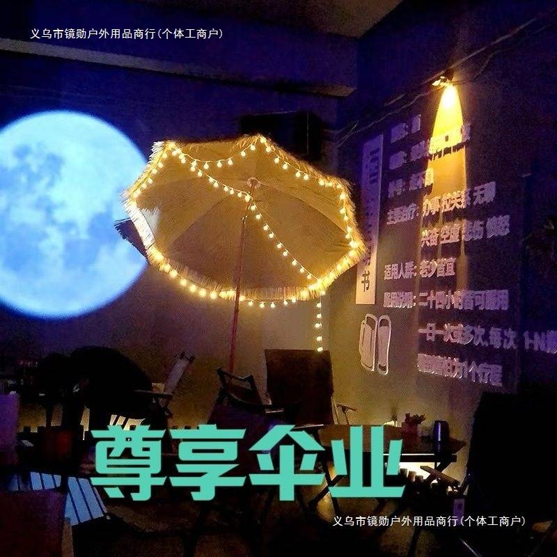 【.万人收藏】遮阳伞户外仿稻草伞茅草太阳伞庭院摄影阳台花园摆
