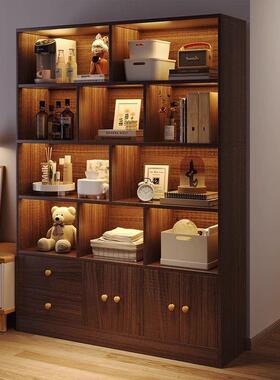 客厅书书架落地VOU靠墙物架子层收纳架储物柜简约现代家置用带分